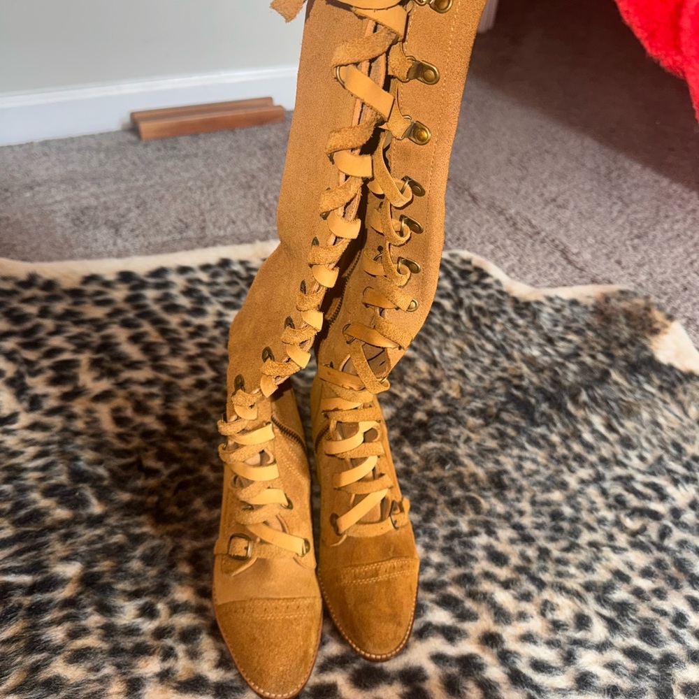 Johnny Free People Jeffrey Campbell Suede Lace Up Boots